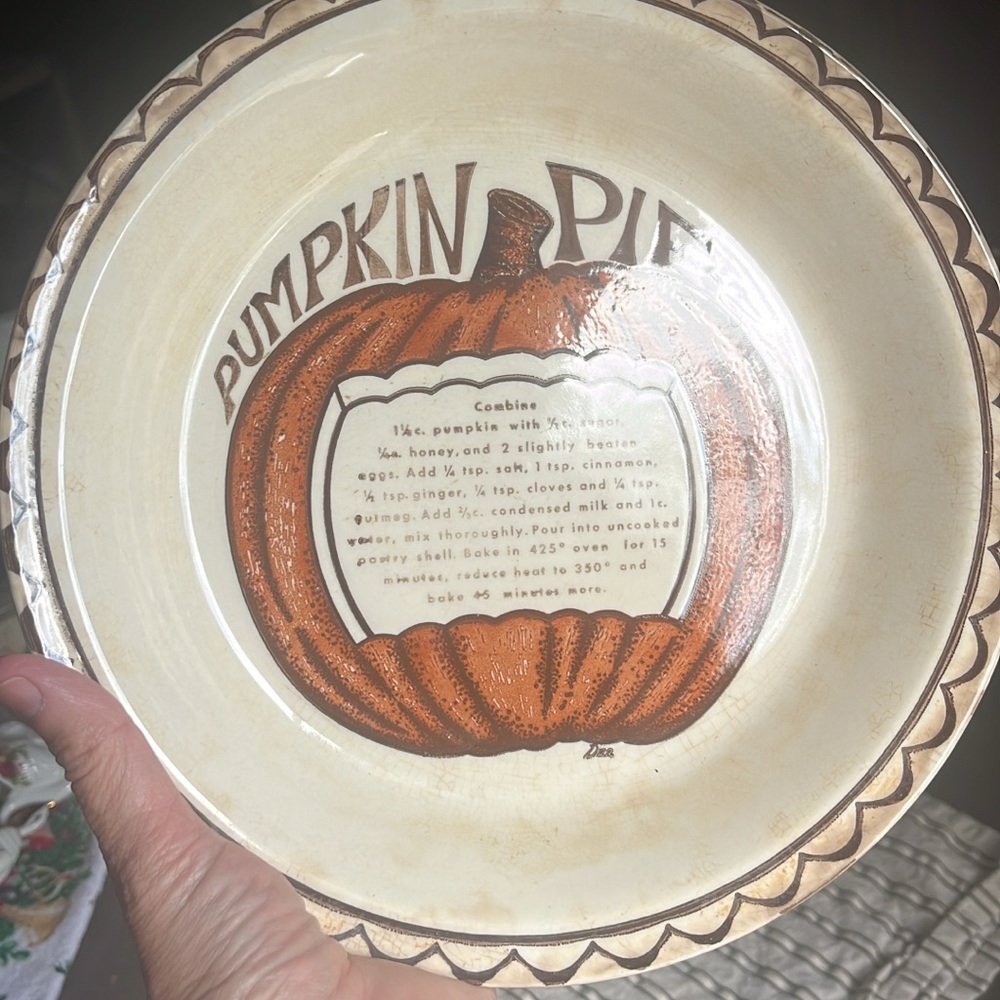 Pumpkin Pie Decorative Plate - Orange Pumpkin Motif